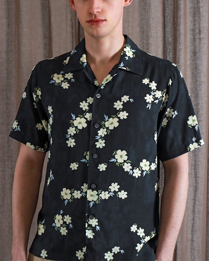 Far Afield BUSEY Shirt Floral Print Navy Iris