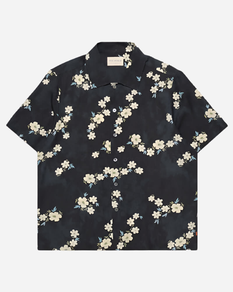 Far Afield BUSEY Shirt Floral Print Navy Iris