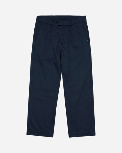 Far Afield Double Pleated Trouser Blue Braided Weave Far Afield
