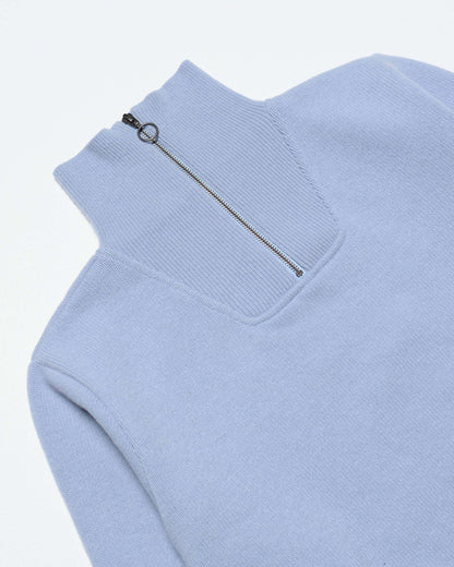 Far Afield BOKO Funnel Neck Knit Silver Blue Far Afield