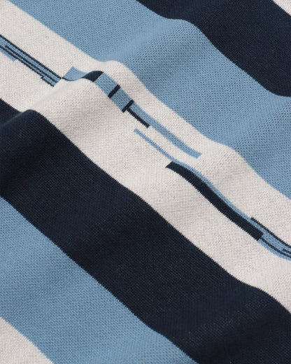 Far Afield KIER Polo Allure Blue / Navy Pixel Stripe