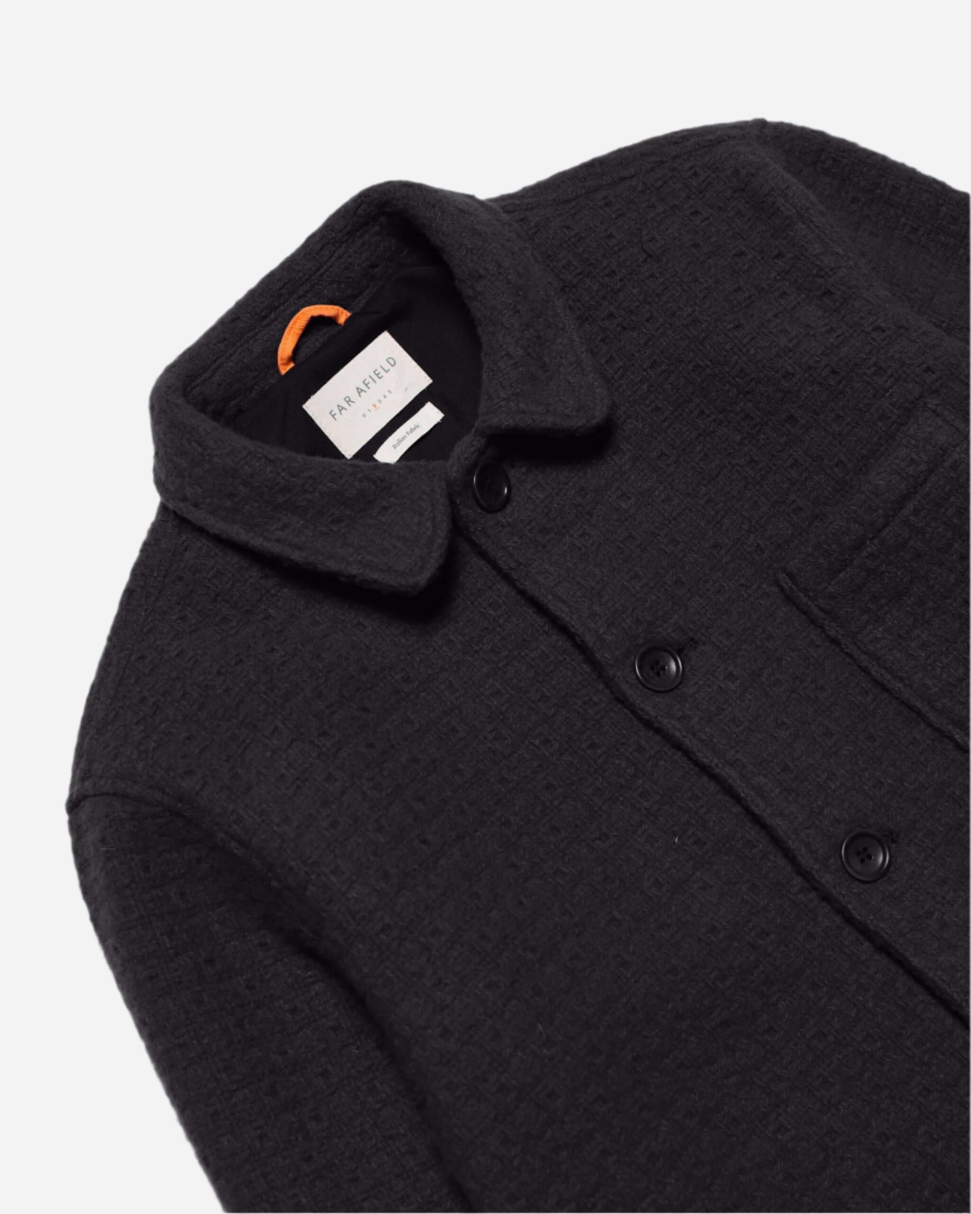 Far Afield STATION JACKET Textured Jacquard Meteorite Black Far Afield
