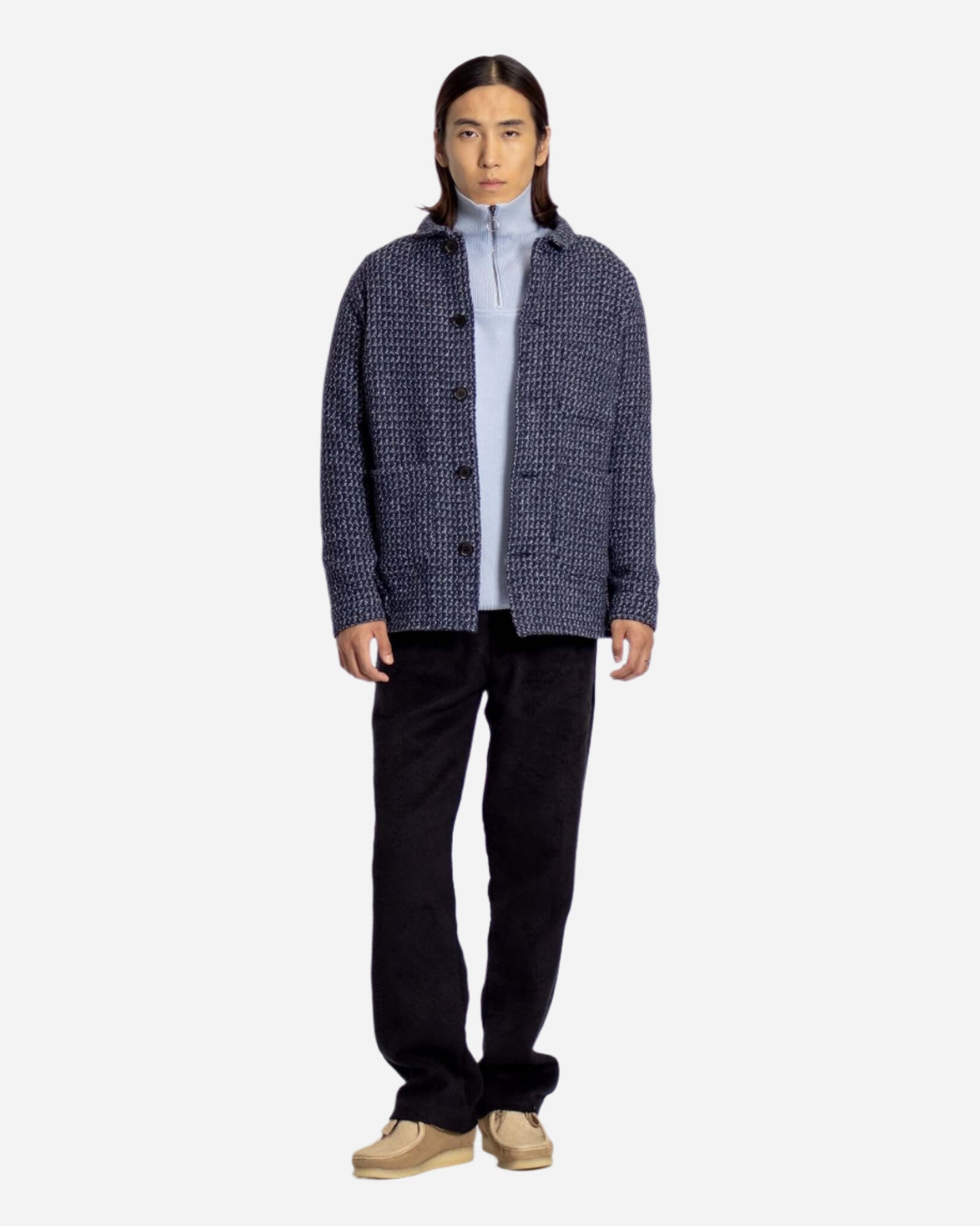 Far Afield STATION JACKET Textured Jacquard Meteorite Black/Multi Far Afield
