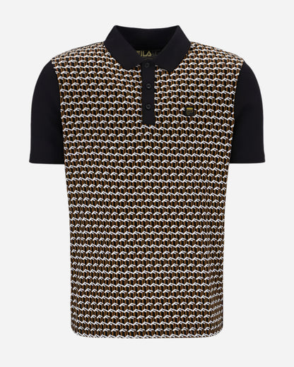 FILA SARO Geo Pattern Polo Black FILA