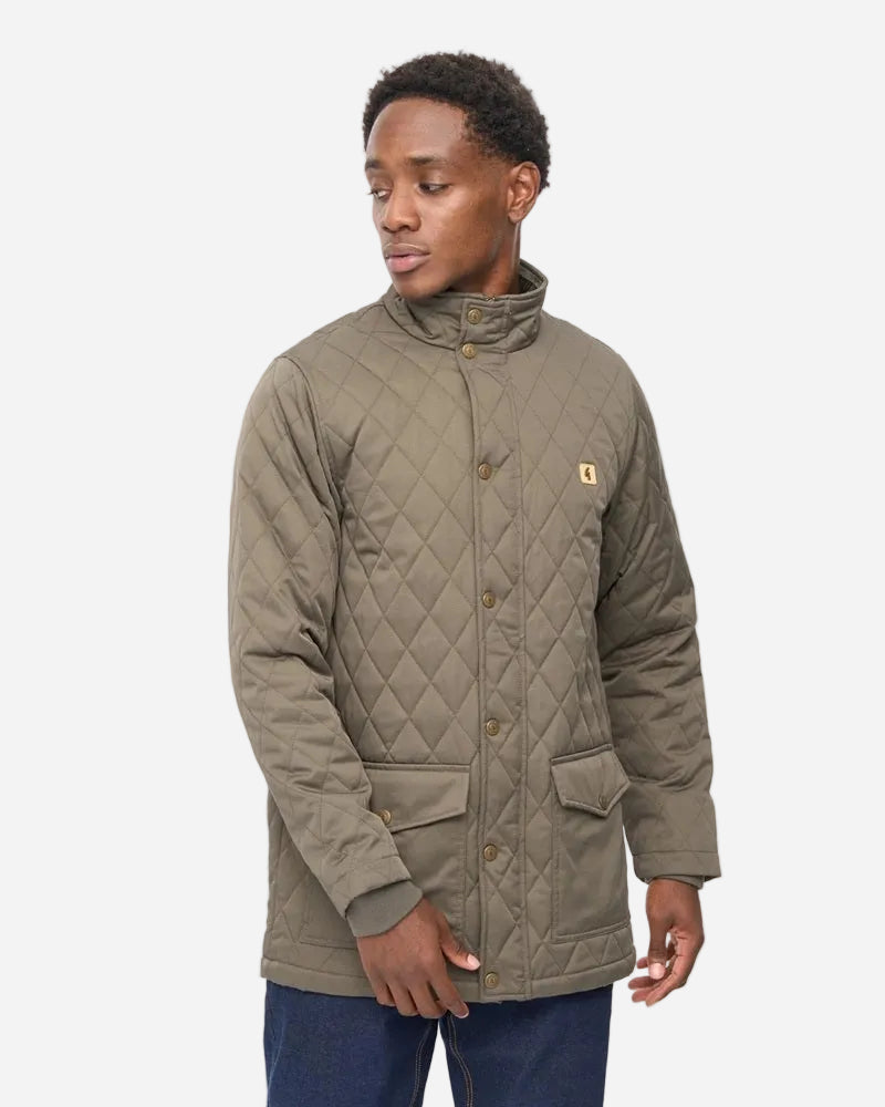 Gabicci Vintage BELTRAM Quilted Jacket Khaki