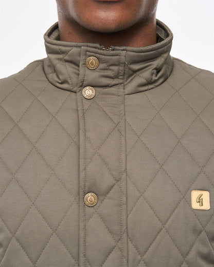 Gabicci Vintage BELTRAM Quilted Jacket Khaki