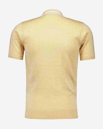Gabicci JOHNSON Polo Lemon back view featuring short sleeves and ribbed details.