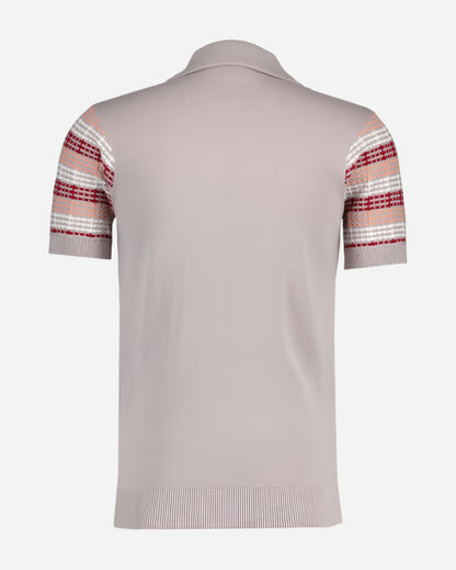 Gabicci GORDON Textured Knit Polo Mushroom