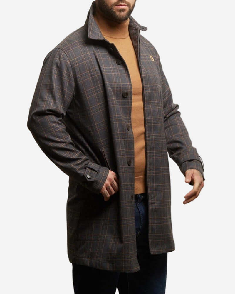Gabicci Vintage HOUGHTON Mac Charcoal Check