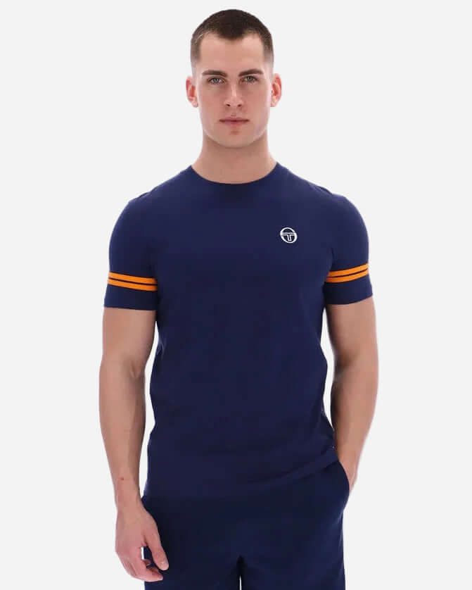 Sergio Tacchini GRELLO T Shirt Maritime Blue/Orange Pepper