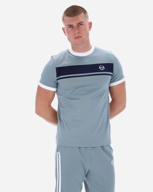 Sergio Tacchini MASTER T Shirt Lead/Maritime Blue/White