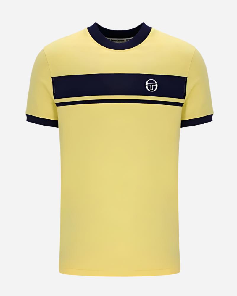 Sergio Tacchini MASTER T Shirt Lemon Drop/Maritime Blue/White