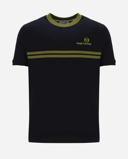 Sergio Tacchini NEW SUPERMAC T Shirt Black/Avocado