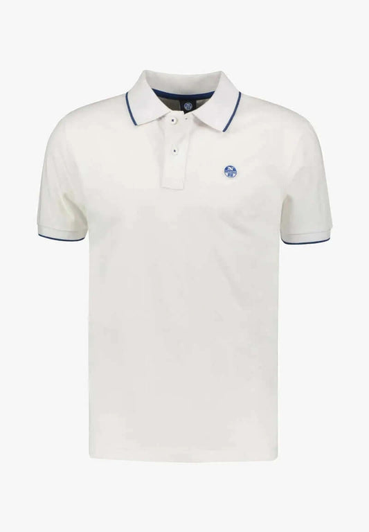 North Sails Polo White/Blue Piping