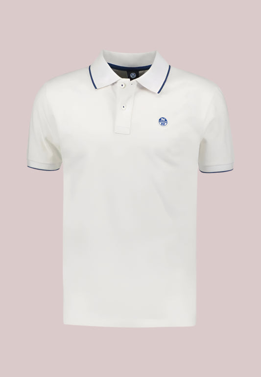 North Sails Polo White/Blue Piping North Sails