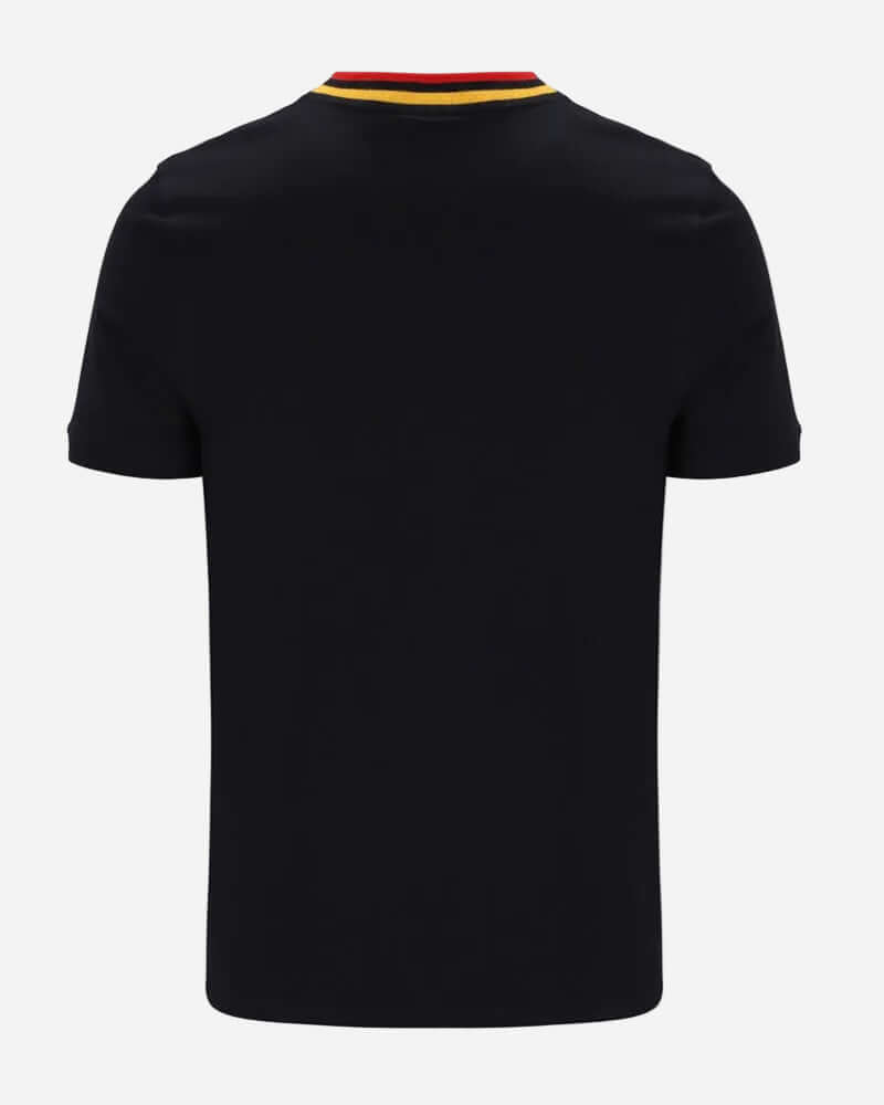 Sergio Tacchini RAINER FC T Shirt Black/Old Gold/Adrenaline Rush