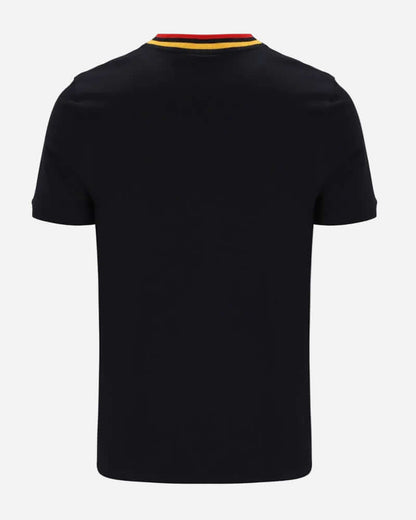 Sergio Tacchini RAINER FC T Shirt Black/Old Gold/Adrenaline Rush