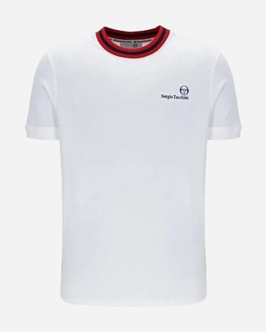 Sergio Tacchini RAINER FC T Shirt White/Maritime Blue/Adrenaline Rush
