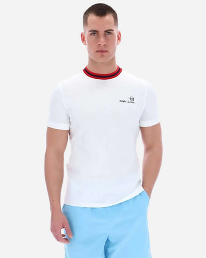 Sergio Tacchini RAINER FC T Shirt White/Maritime Blue/Adrenaline Rush