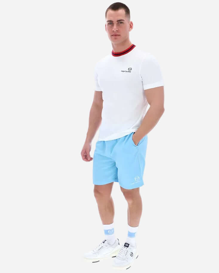 Sergio Tacchini RAINER FC T Shirt White/Maritime Blue/Adrenaline Rush