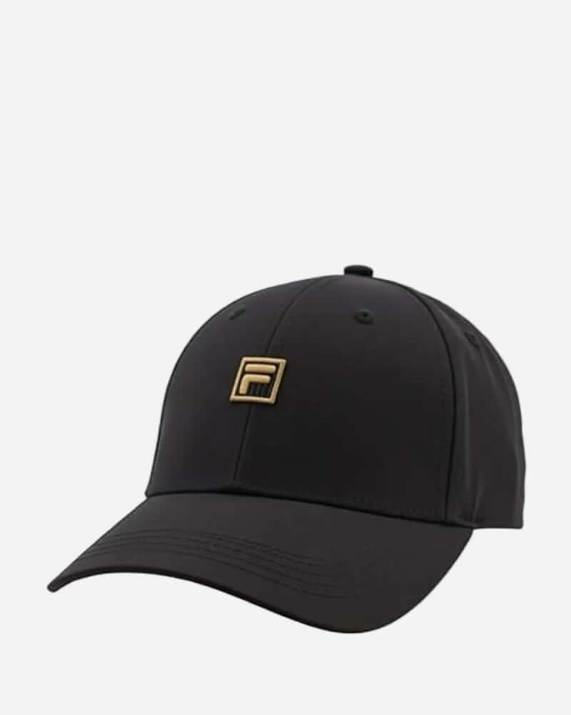 FILA Gold RAWRY Baseball Cap Black with structured crown and curved peak, featuring embroidered FILA Gold logo.