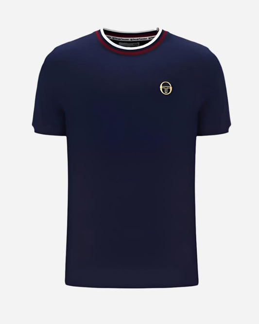 Sergio Tacchini RAINER Knitted T Shirt Maritime Blue/Sun Dried Tomato