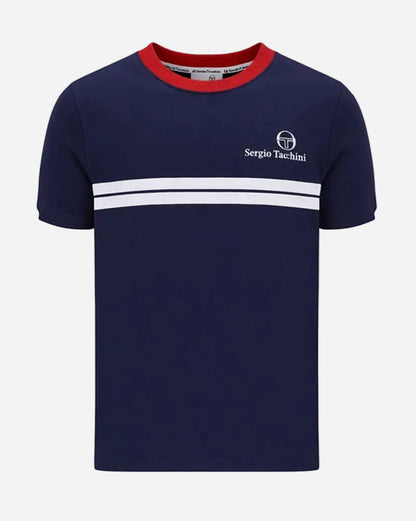 Sergio Tacchini SUPERMAC T Shirt Maritime Blue/Adrenaline Rush/White