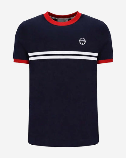 Sergio Tacchini SUPERMAC T Shirt Maritime Blue/Adrenaline Rush/White