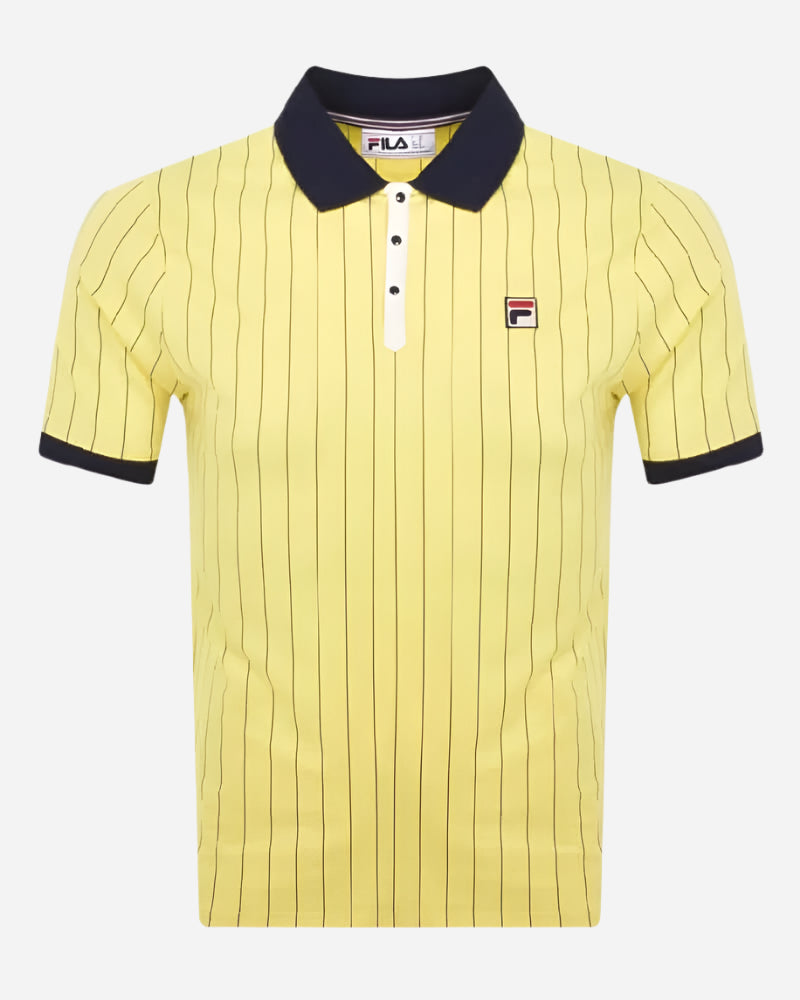 FILA Vintage BB1 Classic Striped Polo Limelight/Navy/Gardenia FILA