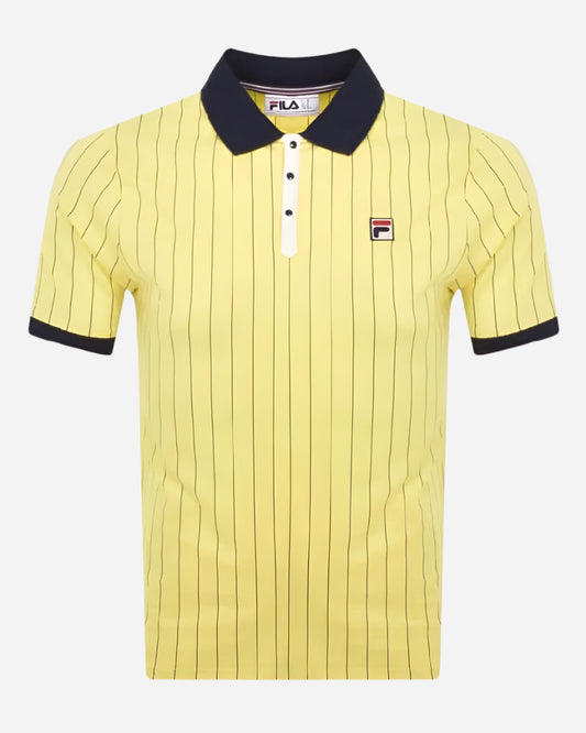 FILA Vintage BB1 Classic Striped Polo Limelight/Navy/Gardenia FILA