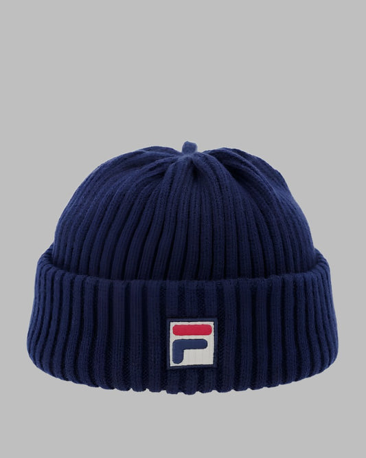 FILA VINTAGE Finns Chunky Fishermans Beanie Peacoat Blue