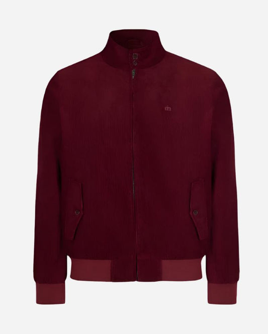 Merc London HIGHBURY Corduroy Harrington Jacket Wine