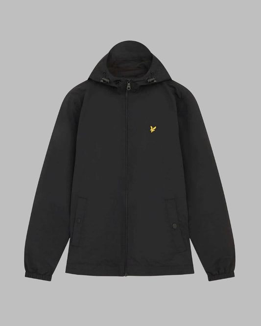 Lyle and Scott Zip Through Hooded Jacket Jet Black