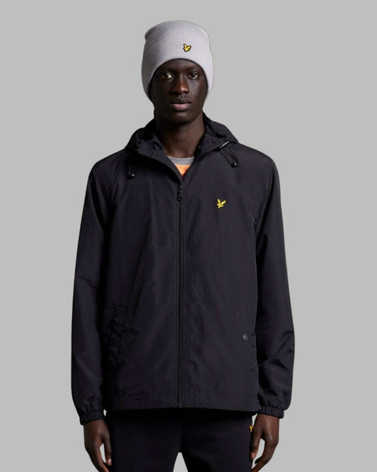 Lyle and Scott Zip Through Hooded Jacket Jet Black