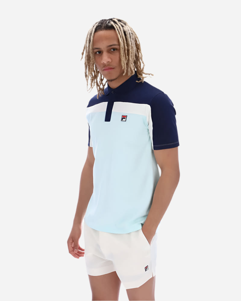 FILA KAISER Vintage Wash Polo Blue Grass/Navy/Egret FILA