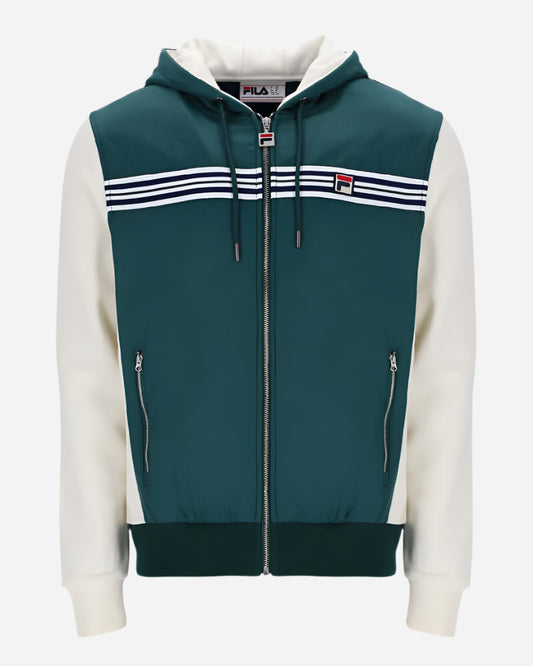 FILA Marble Fleece Hoodie Botanical Green/Gardenia-HALF PRICE!