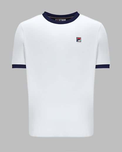 FILA Marconi Essential Ringer T Shirt White/Navy