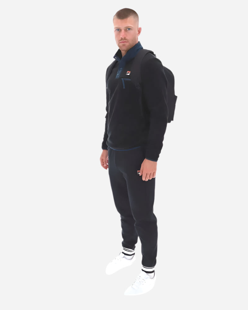 FILA Pavel Button Up Polar Fleece Black/Dark Teal FILA