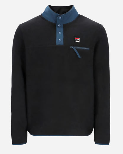 FILA Pavel Button Up Polar Fleece Black/Dark Teal FILA
