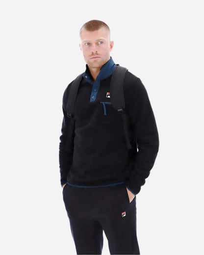 FILA Pavel Button Up Polar Fleece Black/Dark Teal FILA
