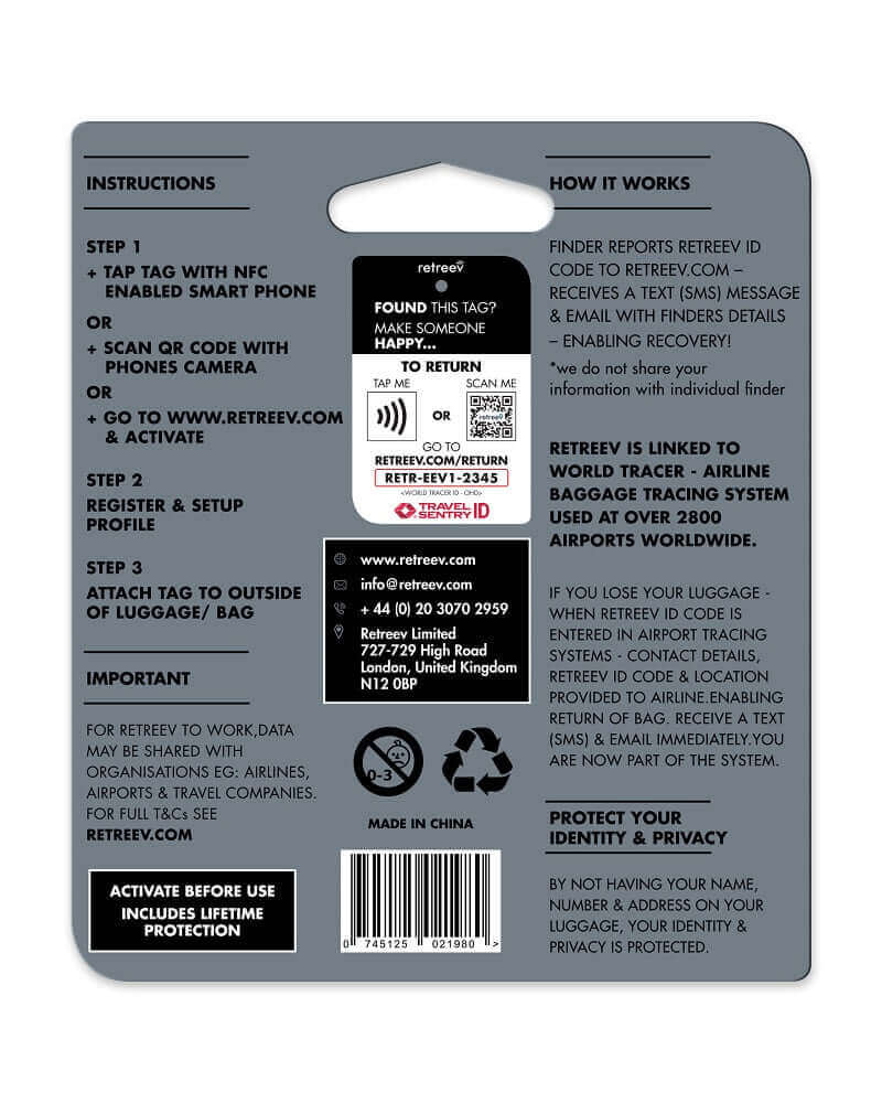 Retreev Smart Luggage Tag CAT Retreev Smart Tag