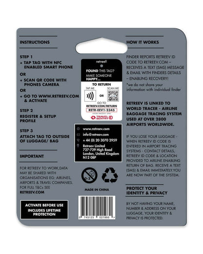 Retreev Smart Luggage Tag CAT Retreev Smart Tag
