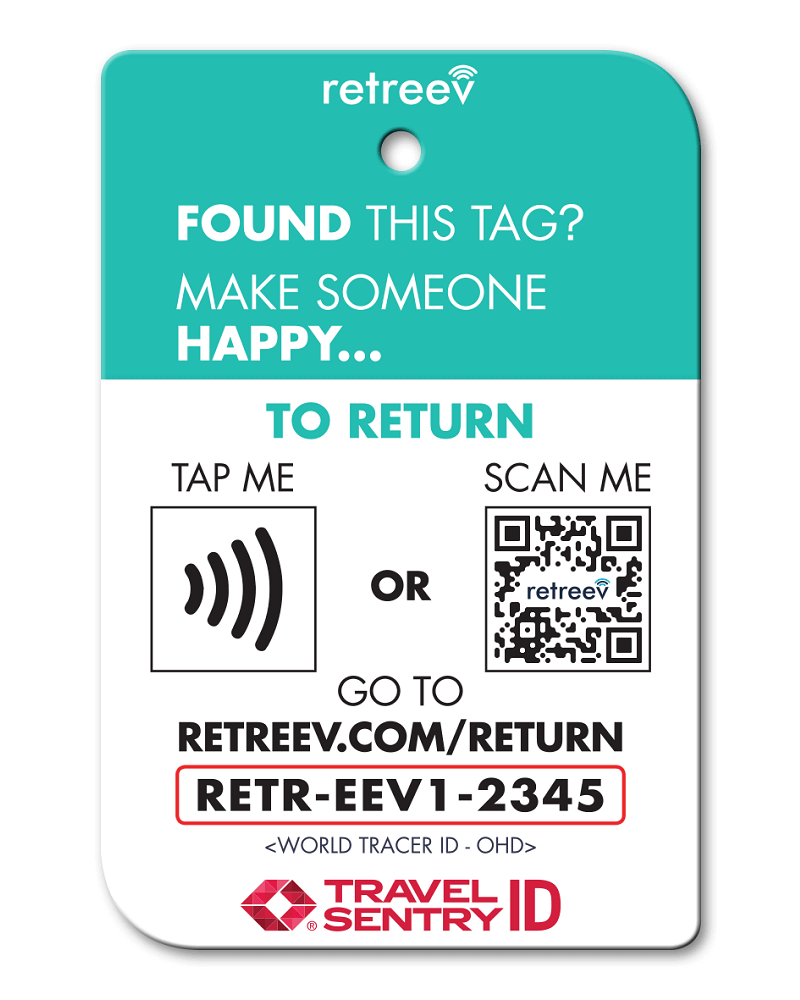 Retreev Smart Luggage Tag EAT SLEEP FLY REPEAT Retreev Smart Tag