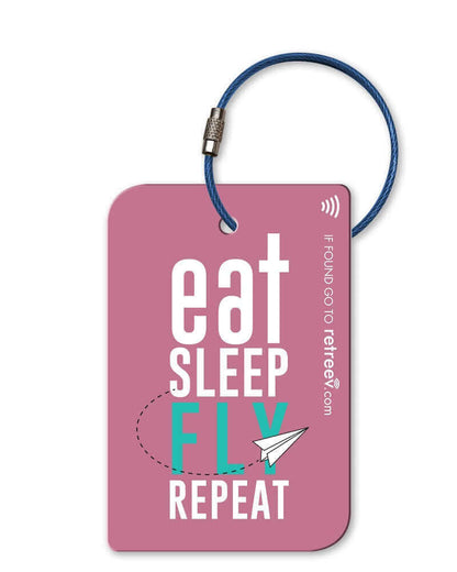 Retreev Smart Luggage Tag EAT SLEEP FLY REPEAT Retreev Smart Tag