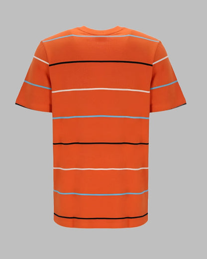 FILA Thiago Striped T Shirt Mandarin Orange
