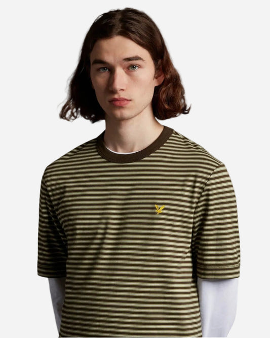 Lyle and Scott Archive STRIPE T SHIRT Moss