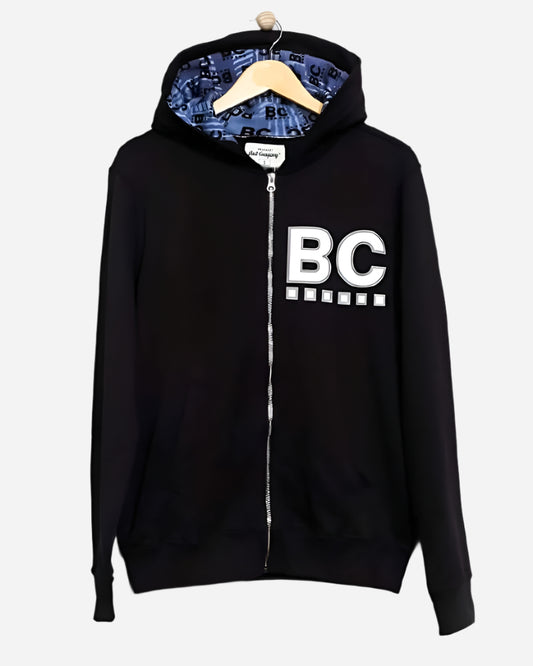 Best Company Zip Through Hoodie Black