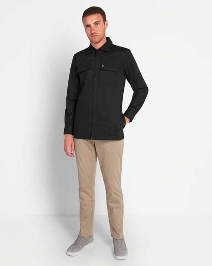Lyle and Scott Cord Zip-Through Overshirt Jet Black