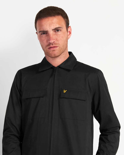 Lyle and Scott Cord Zip-Through Overshirt Jet Black