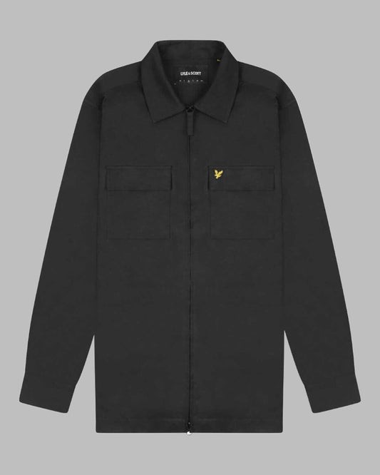 Lyle and Scott Cord Zip-Through Overshirt Jet Black